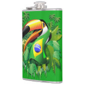 Flasques Toco Toucan avec drapeau brésilien (Gauche)