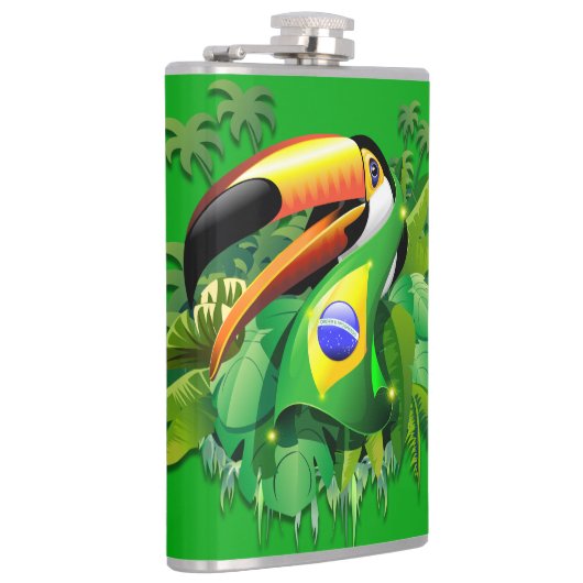 Flasques Toco Toucan avec drapeau brésilien (Droite)
