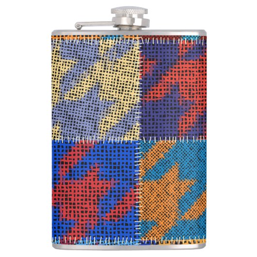 Flasques Toile de Patchwork : imitation motif vintage. (Devant)