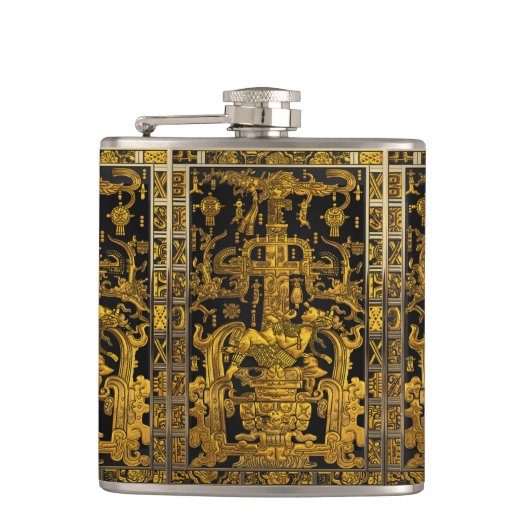 Flasques Tombeau de Pakal - Astronaut Palenque d'or (Devant)