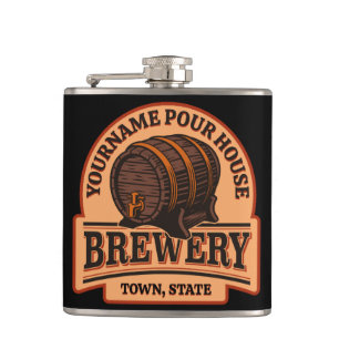 Flasques Tonneau de bière en chêne personnalisé NOM Brasser
