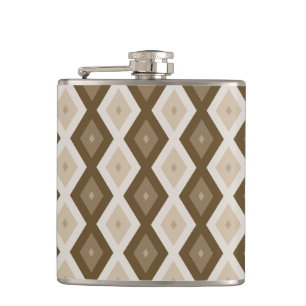 Flasques Tons de motif diamant brun