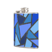 Flasques Tons de motif en vitrail bleu (Gauche)