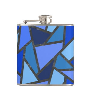 Flasques Tons de motif en vitrail bleu