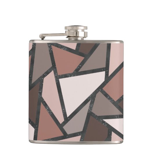 Flasques Tons de motif en vitrail marron (Devant)