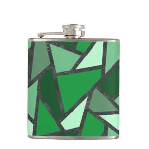 Flasques Tons de motif en vitrail vert