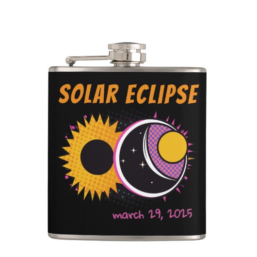 Flasques Total éclipse solaire 2025 pop art design (Devant)