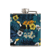 Flasques Toucans et flore tropicale, bleu, jaune, orange (Dos)