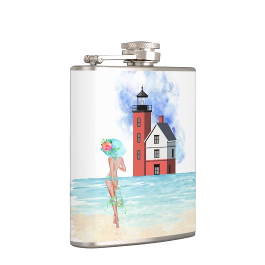 Flasques Tour Island Lighthouse Vinyl Wrapper Flask (Droite)