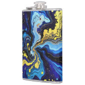 Flasques Tourbillons vibrants de bleu et d'or 4 (Gauche)