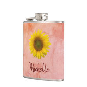 Flasques Tournesol Marbre rose Rouge Script Typographie Fla (Gauche)