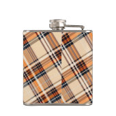 Flasques Traditional Autumn Plaid Vinyl Wrapped Hip Flask (Dos)