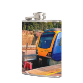 Flasques Train bleu et jaune (Gauche)