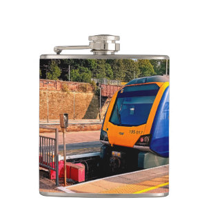 Flasques Train bleu et jaune