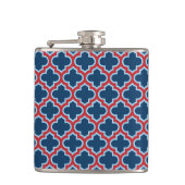 Flasques Trellis marocain bleu et rouge, treillis, Quatrefo (Devant)