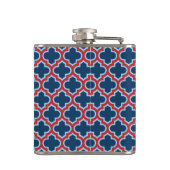 Flasques Trellis marocain bleu et rouge, treillis, Quatrefo (Dos)