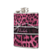 Flasques Trendy chic girly faux rose chaud poil léopard (Gauche)