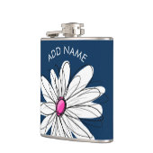 Flasques Trendy Daisy Floral Illustration - navy and pink (Gauche)