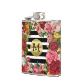 Flasques Trendy Monogram Stripes Rose Fleurs Parties scinti (Gauche)