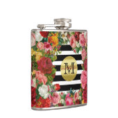 Flasques Trendy Monogram Stripes Rose Fleurs Parties scinti (Droite)