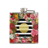 Flasques Trendy Monogram Stripes Rose Fleurs Parties scinti (Dos)