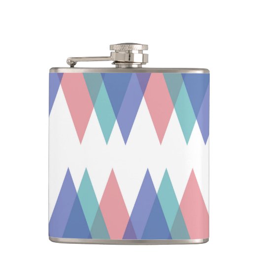 Flasques Triangles bleu et corail (Devant)