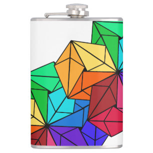 Flasques Triangles de cubes arc-en-ciel lumineux 3D en blan