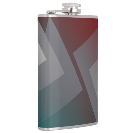 Flasques Triangles gris sur bordeaux turquoise (Droite)
