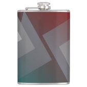 Flasques Triangles gris sur bordeaux turquoise (Devant)