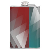Flasques Triangles gris sur bordeaux turquoise (Dos)