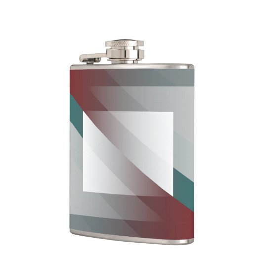 Flasques Triangles gris turquoise sur bordeaux (Gauche)