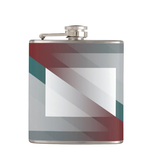 Flasques Triangles gris turquoise sur bordeaux (Devant)