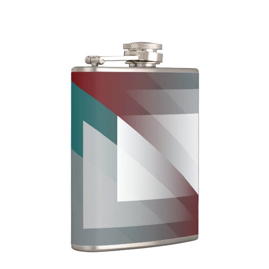 Flasques Triangles gris turquoise sur bordeaux (Droite)