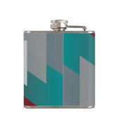 Flasques Triangles gris turquoise sur bordeaux (Dos)