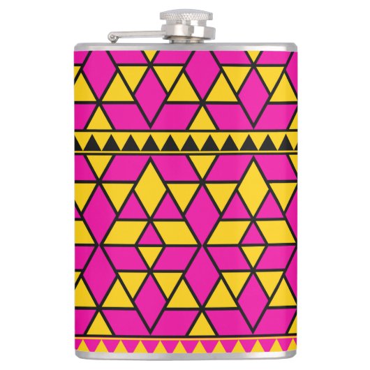 Flasques Triangles rose et jaune Motif (Devant)