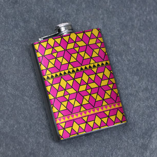 Flasques Triangles rose et jaune Motif