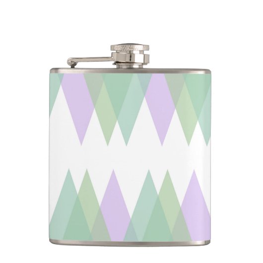 Flasques Triangles vert et lilas (Devant)