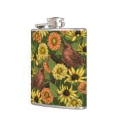 Flasques Troglodytes et fleurs sur fond vert (Gauche)