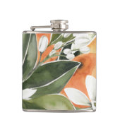 Flasques Tropcal Orange & Flowers Watercolor Pattern (Devant)