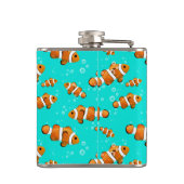 Flasques Tropical Clownfish & Bubbles Motif (Dos)