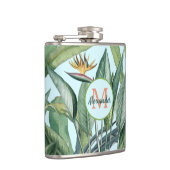 Flasques Tropical Jungle Banana Tree Strelitzia Monogramme (Droite)