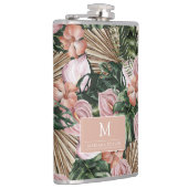 Flasques Tropical rose Peache fleurs jungle feuille (Droite)