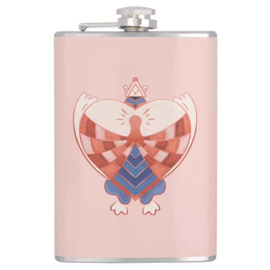 Flasques Trouver mon coeur : Bloc de verrou en forme de coe (Devant)