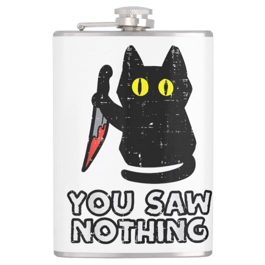 Flasques Tu N'As Rien Vu De Chat Noir Drôle Halloween (Devant)