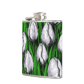 Flasques Tulières blanches avec feuilles verts (Gauche)