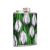 Flasques Tulières blanches avec feuilles verts (Droite)