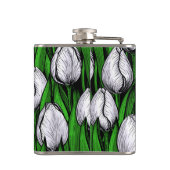 Flasques Tulières blanches avec feuilles verts (Dos)