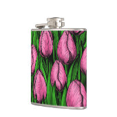 Flasques Tulières roses avec feuilles verts (Gauche)