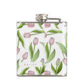 Flasques Tulipe rose moderne personnalisée (Dos)