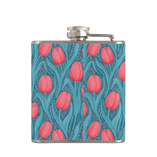 Flasques Tulipes en bleu et rouge (Dos)